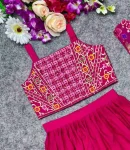 MODERN CREPE EMBROIDERY WORK KID’S BLOUSE KOTI WITH PALAZZO SET FESTIVE WEAR WHOLESALE PRICE ETHNIC GARMENT (8)