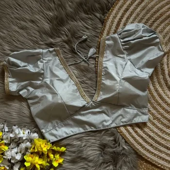 MODERN DOLA SILK LACE WORK STITCHED BLOUSE OFF WHITE