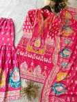 MODERN FRENCH CREPE PRINT WITH REAL MIRROR WORK TOP SHARARA WITH DUPATTA FESTIVE WEAR WHOLESALE PRICE ETHNIC GARMENT (3)