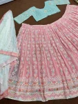 MODERN GEORGETTE EMBROIDERED SEQUENCE WORK LEHENGA CHOLI WITH DUPATTA PARTY WEAR WHOLESALE PRICE ETHNIC GARMENT (2)