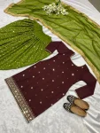 MODERN GEORGETTE EMBROIDERY 5 MM SEQUENCE WORK TOP DHOTI WITH DUPATTA FESTIVE WEAR WHOLESALE PRICE ETHNIC GARMENT (2)