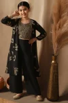 MODERN GEORGETTE EMBROIDERY WORK KID’S TOP PALAZZO WITH SHRUG FESTIVE WEAR WHOLESALE PRICE ETHNIC GARMENT (5)