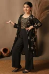 MODERN GEORGETTE EMBROIDERY WORK KID’S TOP PALAZZO WITH SHRUG FESTIVE WEAR WHOLESALE PRICE ETHNIC GARMENT (5)