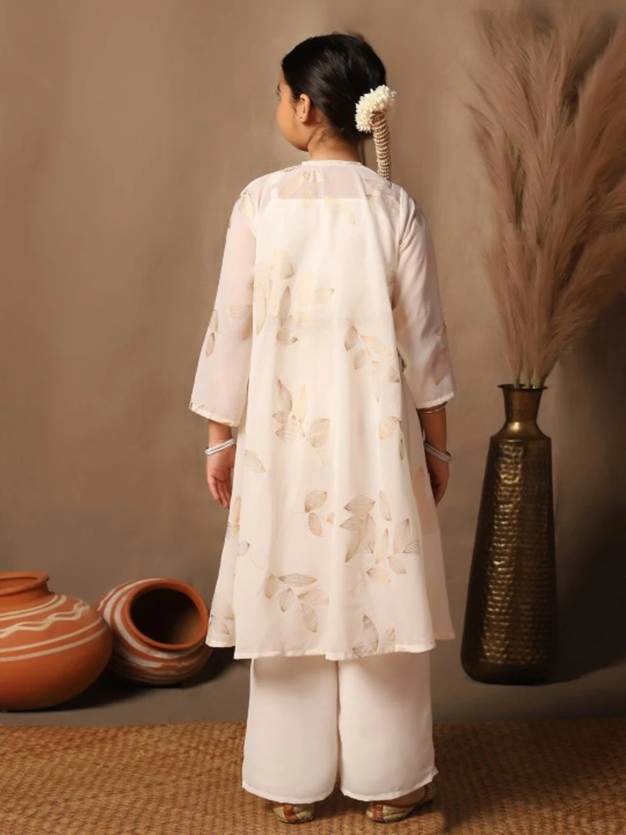 MODERN GEORGETTE EMBROIDERY WORK KID'S TOP PALAZZO WITH SHRUG PARTY WEAR WHOLESALE PRICE ETHNIC GARMENT (5)