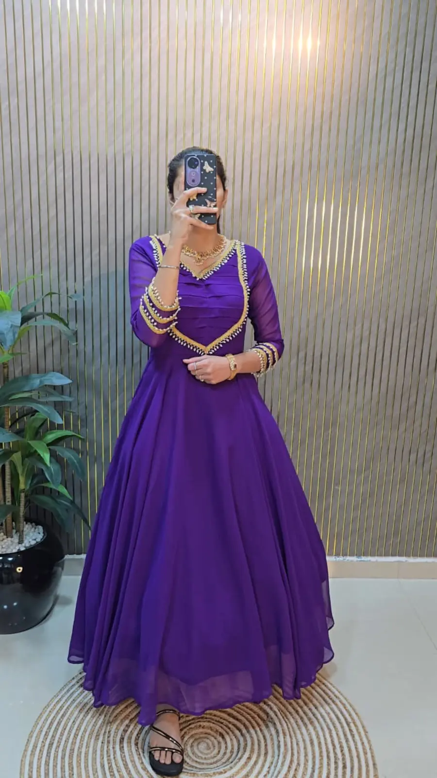 MODERN GEORGETTE HAND WOVEN LACE WORK GOWN WITH DUPATTA PARTY WEAR WHOLESALE PRICE ETHNIC GARMENT (7)