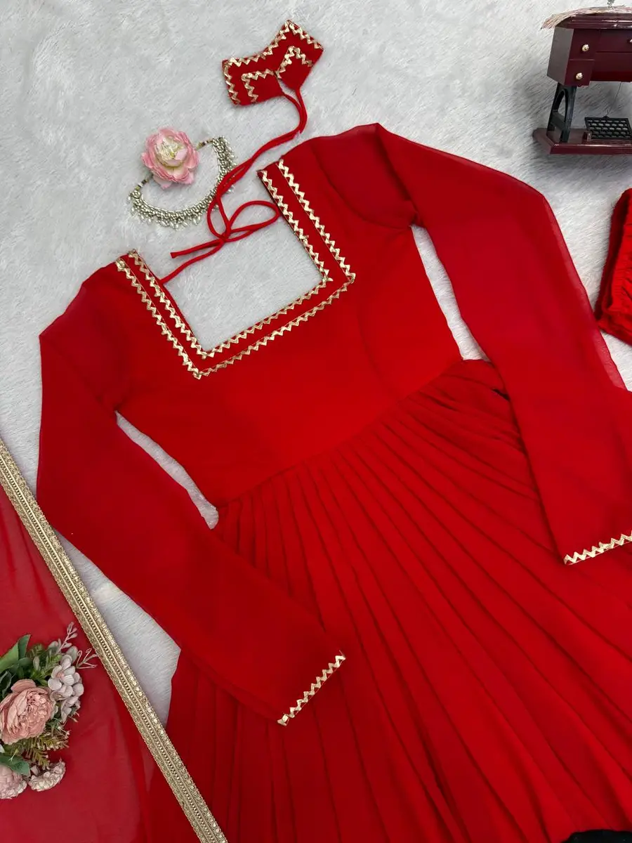 MODERN GEORGETTE THREAD WITH SEQUENCE WORK GOWN BOTTOM WITH DUPATTA FESTIVE WEAR WHOLESALE PRICE ETHNIC GARMENT (7)