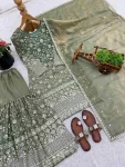 MODERN GMY SILK EMBROIDERY SEQUENCE WORK TOP SHARARA WITH DUPATTA FESTIVE WEAR WHOLESALE PRICE ETHNIC GARMENT (2)