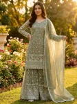 MODERN GMY SILK EMBROIDERY SEQUENCE WORK TOP SHARARA WITH DUPATTA FESTIVE WEAR WHOLESALE PRICE ETHNIC GARMENT (2)