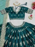 MODERN JAPAN SATIN THREAD WITH SEQUENCE WORK LEHENGA CHOLI WITH DUPATTA WEDDING WEAR WHOLESALE PRICE ETHNIC GARMENT (5)