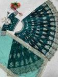 MODERN JAPAN SATIN THREAD WITH SEQUENCE WORK LEHENGA CHOLI WITH DUPATTA WEDDING WEAR WHOLESALE PRICE ETHNIC GARMENT (5)