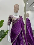 MODERN JC SILK EMBROIDERY ZARI AND SEQUENCE WORK WITH HEAVY WORK BORDER WORK SAREE WITH UNSTITCHED BLOUSE PARTY WEAR WHOLESALE PRICE ETHNIC GARMENT (20).webp