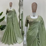 MODERN JC SILK EMBROIDERY ZARI AND SEQUENCE WORK WITH HEAVY WORK BORDER WORK SAREE WITH UNSTITCHED BLOUSE PARTY WEAR WHOLESALE PRICE ETHNIC GARMENT (7)