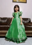 MODERN JC SILK SATIN LACE BORDER WORK KID’S GOWN FESTIVE WEAR WHOLESALE PRICE ETHNIC GARMENT (2)