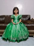 MODERN JC SILK SATIN LACE BORDER WORK KID’S GOWN FESTIVE WEAR WHOLESALE PRICE ETHNIC GARMENT (2)