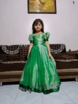 MODERN JC SILK SATIN LACE BORDER WORK KID’S GOWN FESTIVE WEAR WHOLESALE PRICE ETHNIC GARMENT (2)