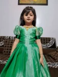 MODERN JC SILK SATIN LACE BORDER WORK KID’S GOWN FESTIVE WEAR WHOLESALE PRICE ETHNIC GARMENT (2)