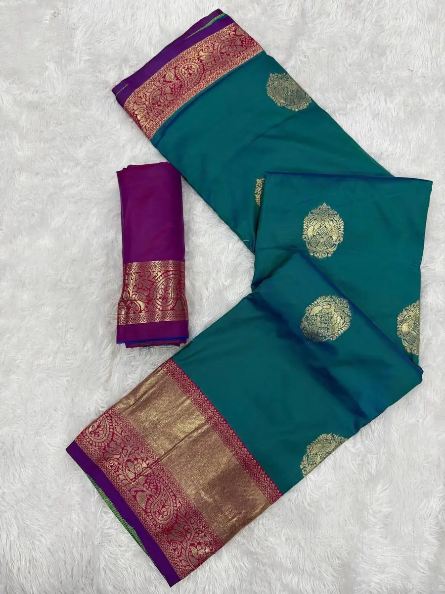 MODERN KANJIVARAM SILK COPPER ZARI JAAL WEAVES WITH RICH PALLU WORK SAREE WITH UNSTITCHED BLOUSE FESTIVE WEAR WHOLESALE PRICE ETHNIC GARMENT (5)