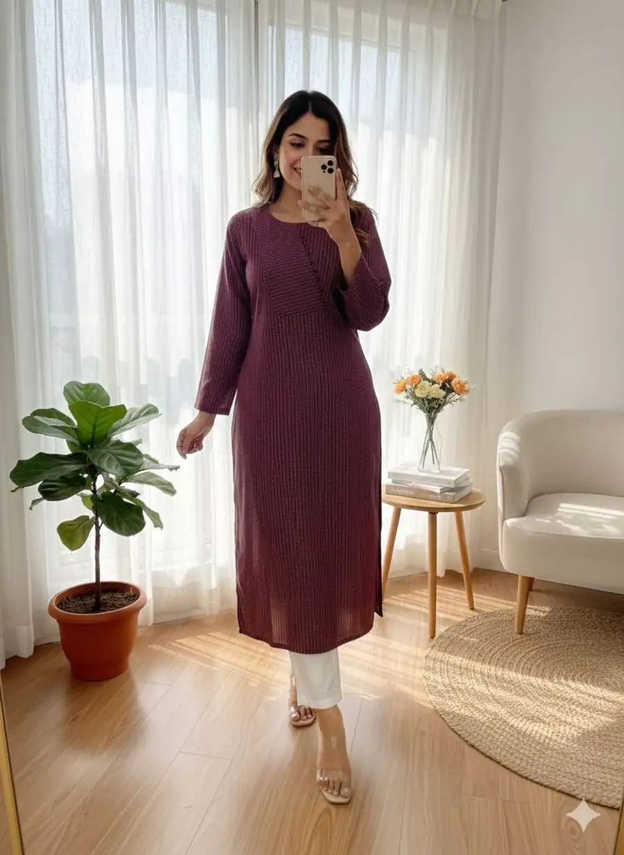 MODERN KATHA COTTON BEAUTIFUL PATTERN WORK KURTI OFFICE WEAR WHOLESALE PRICE ETHNIC GARMENT (2)