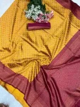 MODERN LICHI SILK BANARASI WEAVING WORK SAREE WITH UNSTITCHED BLOUSE FESTIVE WEAR WHOLESALE PRICE ETHNIC GARMENT (15)