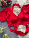 MODERN MALAI SATIN PLAIN STITCHED BLOUSE RED
