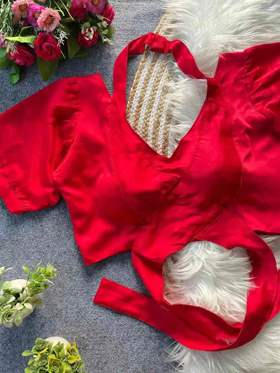 MODERN MALAI SATIN PLAIN STITCHED BLOUSE PARTY WEAR WHOLESALE PRICE ETHNIC GARMENT (4)