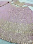 MODERN MONO SILK EMBROIDERY SEQUENCE WORK LEHENGA CHOLI WITH DUPATTA WEDDING WEAR WHOLESALE PRICE ETHNIC GARMENT (2)