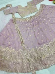 MODERN MONO SILK EMBROIDERY SEQUENCE WORK LEHENGA CHOLI WITH DUPATTA WEDDING WEAR WHOLESALE PRICE ETHNIC GARMENT (2)