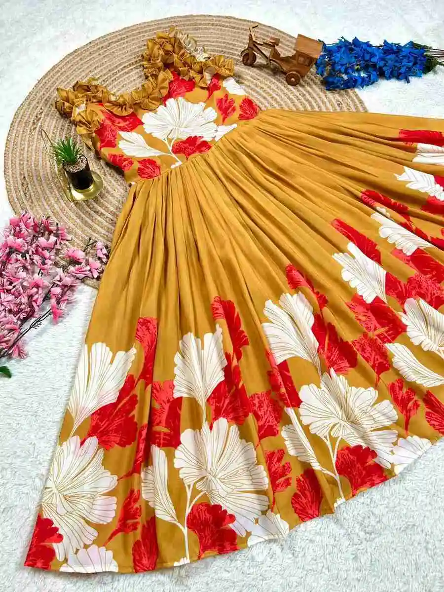 MODERN MUSLIN COTTON DIGITAL PRINT WORK ONE PIECE DRESS DAILY WEAR WHOLESALE PRICE ETHNIC GARMENT (1)