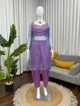 MODERN ORGANZA SILK THREAD WITH REAL MIRROR WORK TOP BOTTON AND BLOUSE PURPLE