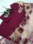 MODERN RAYON SEQUENCE CODING EMBROIDERY WORK TOP BOTTOM WITH DUPATTA FESTIVE WEAR WHOLESALE PRICE ETHNIC GARMENT (5)