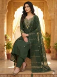 MODERN ROMAN SILK EMBROIDERY WITH SEQUENCE WORK TOP BOTTOM WITH DUPATTA FESTIVE WEAR WHOLESALE PRICE ETHNIC GARMENT (2)