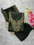 MODERN ROMAN SILK EMBROIDERY WITH SEQUENCE WORK TOP BOTTOM WITH DUPATTA FESTIVE WEAR WHOLESALE PRICE ETHNIC GARMENT (2)