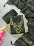 MODERN ROMAN SILK EMBROIDERY WITH SEQUENCE WORK TOP BOTTOM WITH DUPATTA FESTIVE WEAR WHOLESALE PRICE ETHNIC GARMENT (2)