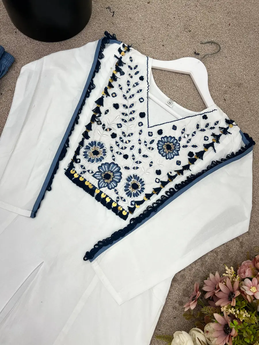 MODERN ROMAN SILK HAND WORK EMBROIDERY WORK WITH REAL MIRROR WORK CO-ORD SET PARTY WEAR WHOLESALE PRICE ETHNIC GARMENT (15)