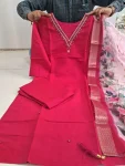 MODERN ROMAN SILK HANDWORK TOP BOTTOM WITH DUPATTA FESTIVE WEAR WHOLESAEL PRICE ETHNIC GARMENT (7)