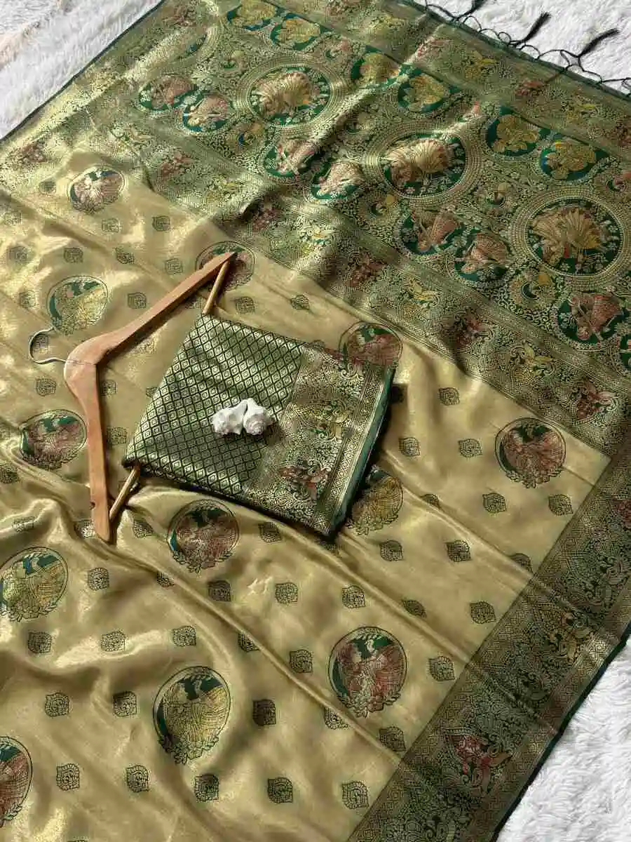 MODERN SOFT SILK NYLON ZARI WAVING WITH MEENA KARI BORDER , 3D PALLU WORK SAREE WITH UNSTITCHED BLOUSE FESTIVE WEAR WHOLESALE PRICE ETHNIC GARMENT (19).jpg.webp