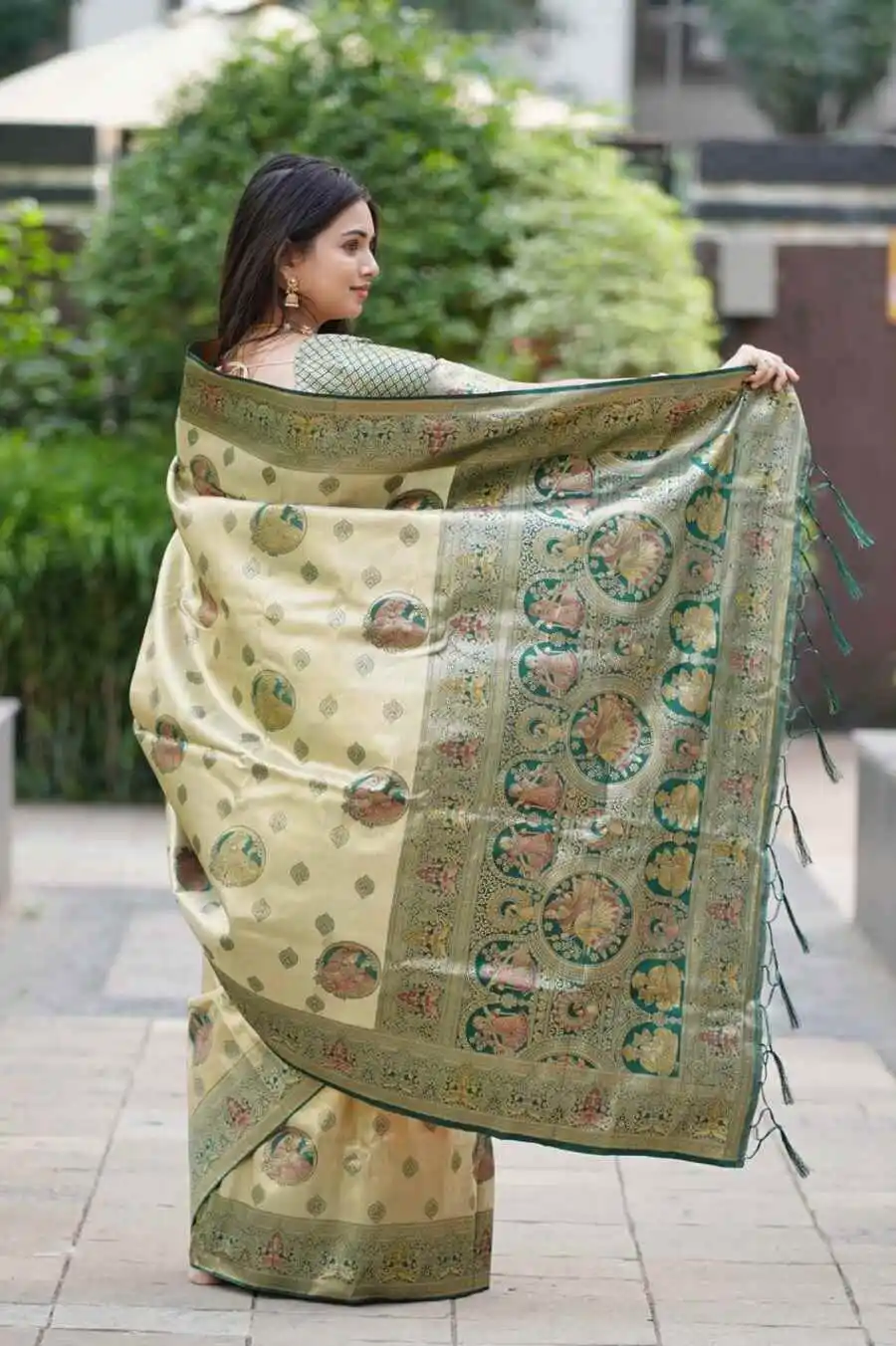 MODERN SOFT SILK NYLON ZARI WAVING WITH MEENA KARI BORDER , 3D PALLU WORK SAREE WITH UNSTITCHED BLOUSE FESTIVE WEAR WHOLESALE PRICE ETHNIC GARMENT (9).jpg.webp