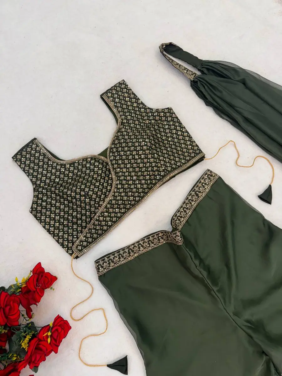 MODERN TABBY SILK EMBROIDERY SEQUENCE THREAD WORK BLOUSE PALAZZO WITH DUPATTA PARTY WEAR WHOLESALE PRICE ETHNIC GARMENT (15)