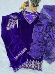 MODERN VELEVET JARI THREAD & DORI WITH SEQUENCE EMBROIDERY WORK TOP PALAZZO WITH DUPATTA FESTIVE WEAR WHOLESALE PRICE ETHNIC GARMENT (3)