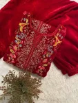 MODERN VELVET EMBROIDERY WORK CO-ORD SET FESTIVE WEAR WHOLESALE PRICE ETHNIC GARMENT
