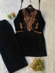 MODERN VELVET EMBROIDERY WORK CO-ORD SET FESTIVE WEAR WHOLESALE PRICE ETHNIC GARMENT (11)