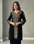 MODERN VELVET EMBROIDERY WORK CO-ORD SET FESTIVE WEAR WHOLESALE PRICE ETHNIC GARMENT (3)