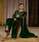 MODERN VELVET JARI THREAD WITH DORI & 5 MM SEQUENCE EMBROIDERY WORK TOP BOTTOM WITH DUPATTA FESTIVE WEAR WHOLESALE PRICE ETHNIC GARMENT (9)