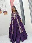 MODERN VICHITRA THREAD AND SEQUENCE WORK KID'S TOP LEHENGA PURPLE