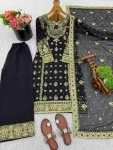MOST PICKED GEORGETTE EMBROIDERY SEQUENCE WORK TOP PALAZZO WITH DUPATTA FESTIVE WEAR WHOLESALE PRICE ETHNIC GARMENT (4)