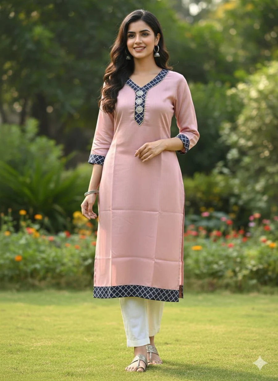 NEW ARRIVAL ART SILK JACQUARD CUT PASTE WORK ONLY KURTI DAILY WEAR WHOLESALE PRICE ETHNIC GARMENT (5)