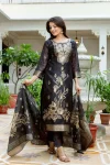 NEW ARRIVAL CHANDERI COTTON JACQUARD WORK TOP BOTTOM WITH DUPATTA BLACK