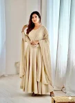 NEW ARRIVAL CHANDERI COTTON PLAIN GOWN BOTTOM WITH HAND SEQUENCE , FOUR SIDE GOLDEN SAMOSA LACE WORK DUPATTA FESTIVE WEAR WHOLESALE PRICE ETHIC GARMENT (2).webp