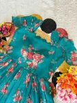 NEW ARRIVAL CHANDERI FLORAL PRINTED WORK ONE PIECE DAILY WEAR WHOLESALE PRICE ETHNIC GARMENT (3)