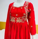 NEW ARRIVAL CHINON CODING WITH SEQUENCE AND REAL MIRROR WORK GOWN BOTTOM WITH DUPATTA FESTIVE WEAR WHOLESALE PRICE ETHNIC GARMENT (2)